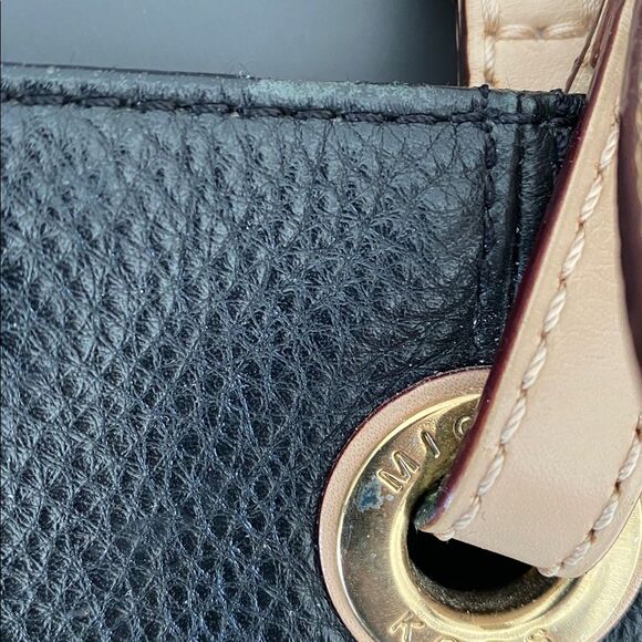 Michael Kors Black Pebbled Leather Tote Bag Large Roomy Travel Work Shopping